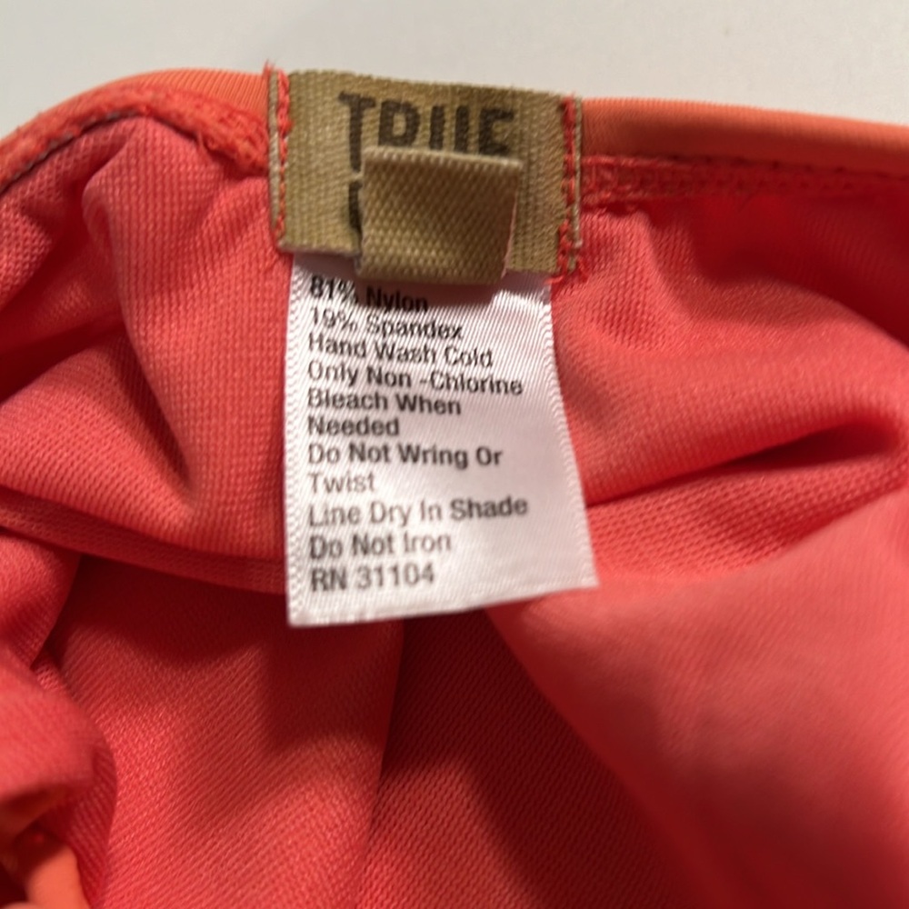 True Craft Size Med Floral One piece in Coral with Looped decorative sides. - Picture 6 of 9